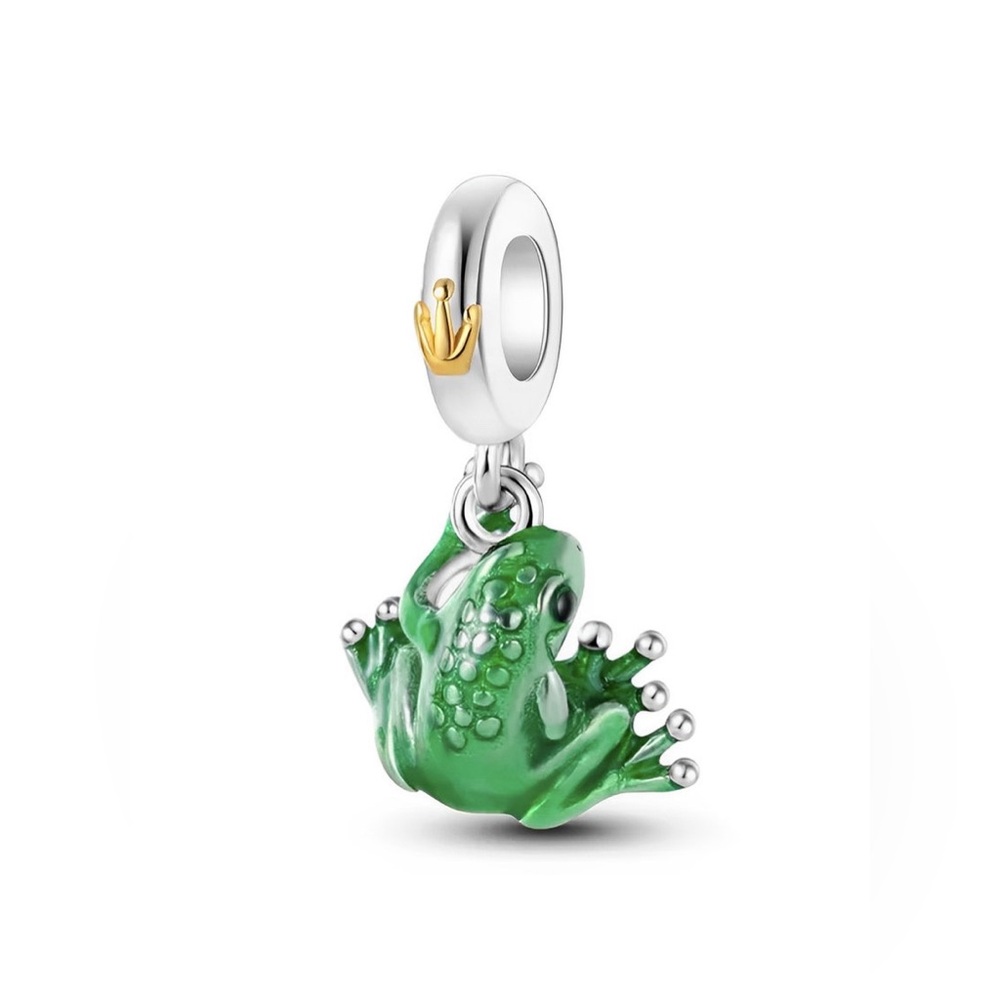 Frog Prince Dangle Charm 925 sterling silver